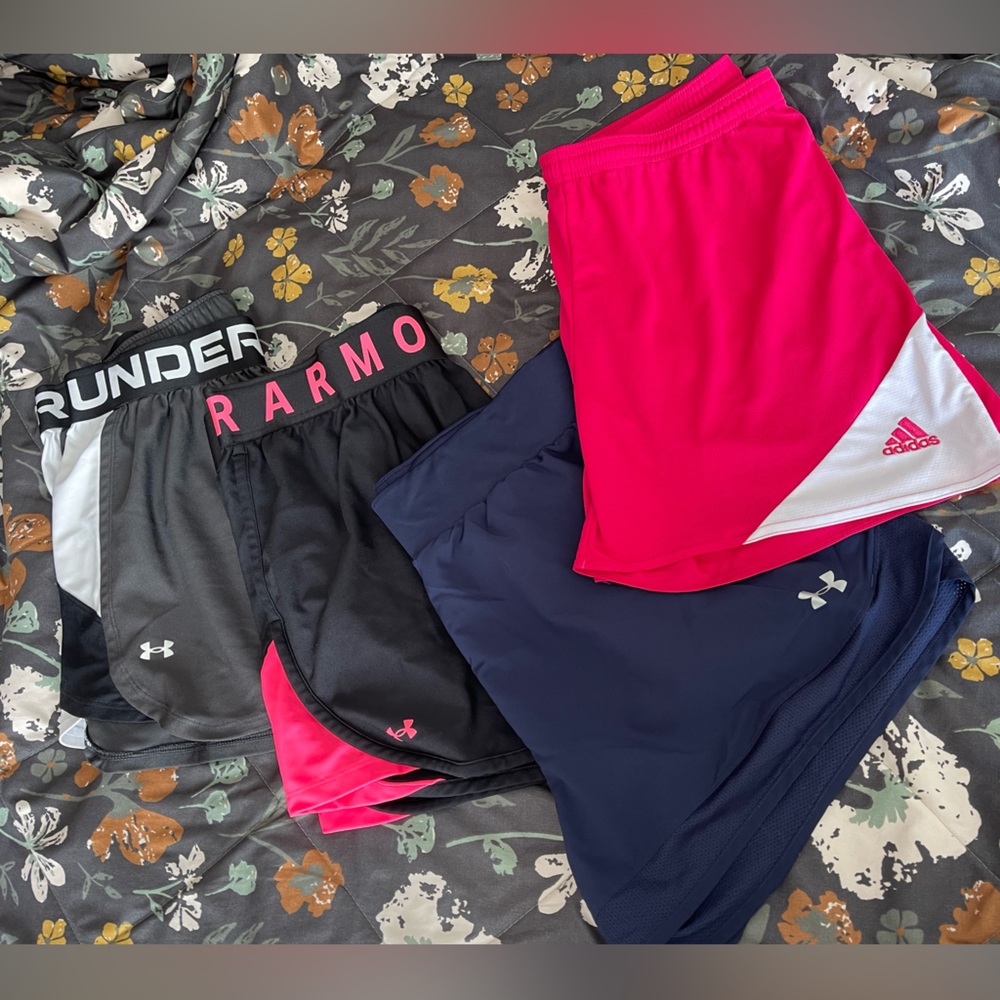 Under Armour and Adidas Athletic Gym short bundle (4 pairs)